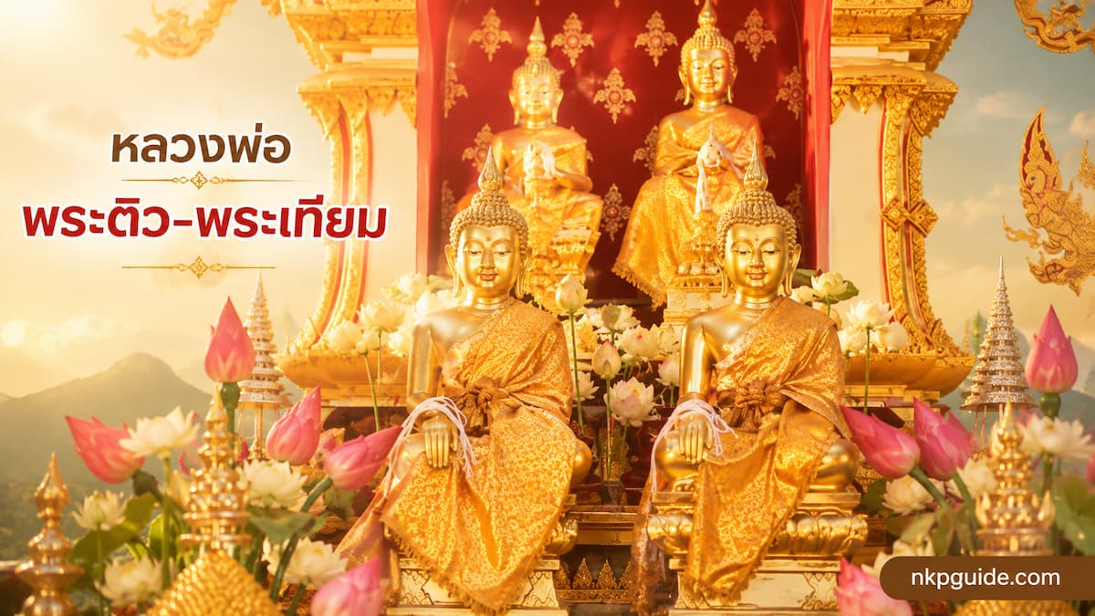 พระติ้วพระเทียม พระพุทธรูปแฝดคู่บ้านคู่เมือง วัดโอกาสศรีบัวบาน